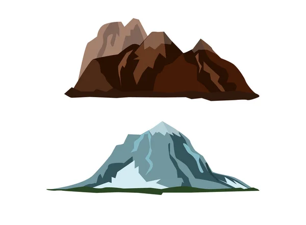 Montagne paysage neige nature Voyage randonnée pointe vectoriel illustration — Image vectorielle