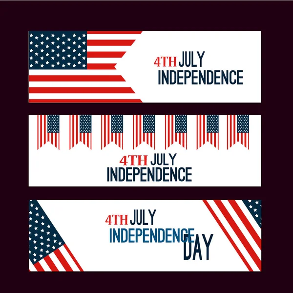 Happy Independence Day flag of USA with text background america holiday vector illustration