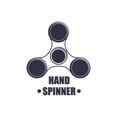 El Spinner oyuncak amblemi vektör çizim stres hobi silindir oyuncak topluca spin taşıyan