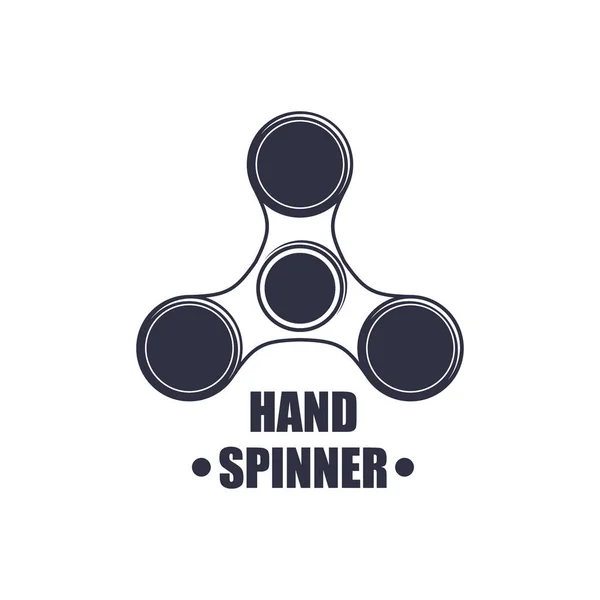 Mano Spinner juguete emblema vector ilustración estrés hobby rodillo juguete cojinete fidget spin — Vector de stock