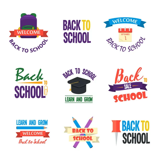 Okula geri kaligrafi tasarımlar stil öğeleri satış izni vektör çizim etiket..