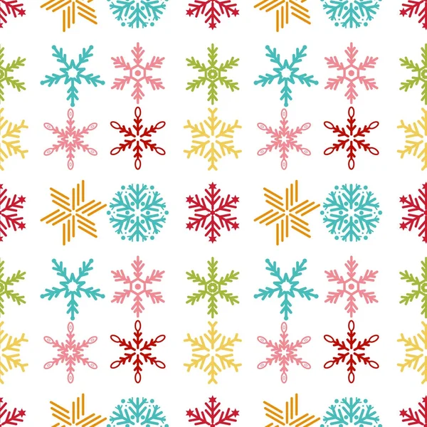 Снежинка бесшовный узор С Рождеством и с Новым годом зимний праздник фон декоративные бумажные векторные иллюстрации . — стоковый вектор