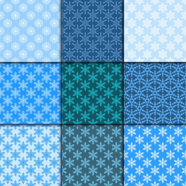 Kar tanesi seamless modeli neşeli Noel ve mutlu yeni yıl kış tatil arka plan dekoratif kağıt vektör çizim.