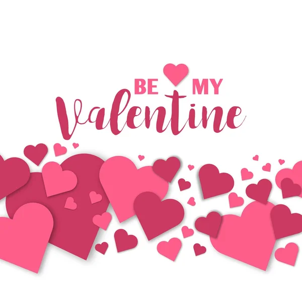 Coeurs Papier Valentines Jour Vecteur Amour Art Carte Origami Style — Image vectorielle