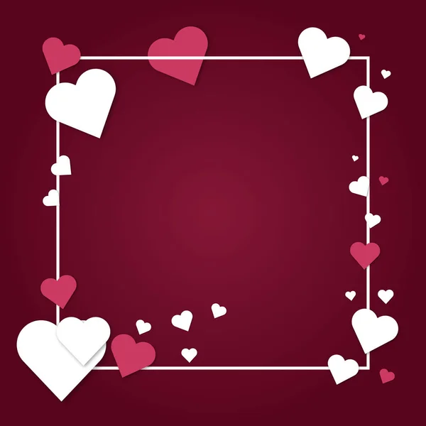 Cuori di carta San Valentino vettore amore arte carta origami stile romantico vacanza sfondo romanticismo creativo illustrazione . — Vettoriale Stock