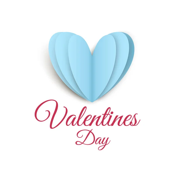 Kalp Sevgililer Günü Kağıt Vektör Aşk Sanat Kartı Origami Stil — Stok Vektör