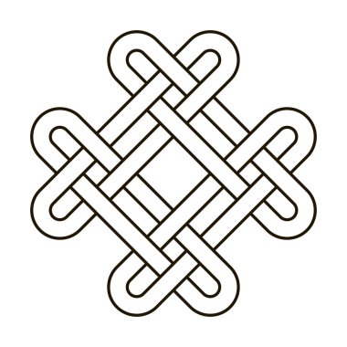 Celtic knot geometrik antik kabile vektör çapraz logo illüstrasyon düğümlü. Düğüm işe Gal dövme çetrefilli süsleme. Geometrik siyah örme