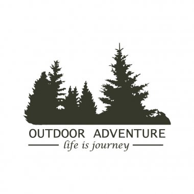 Köknar ağacı ahşap meşe çam logo doğa vektör tasarım kamp doğal açık macera