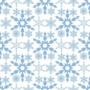 Kar tanesi seamless modeli neşeli Noel ve mutlu yeni yıl kış tatil arka plan dekoratif kağıt vektör çizim.