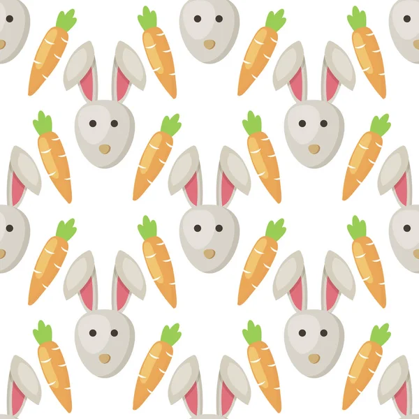 Osterhase Vektor Kaninchen Cartoon nahtlose Muster Hintergrund Urlaub Dekoration Frühling Feier traditionelle Gruß Symbole. — Stockvektor
