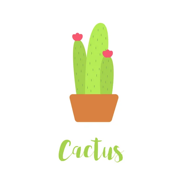 Tarjeta de cactus linda plantilla de letras vectoriales creativas con ilustración de texto espinoso cactus . — Vector de stock