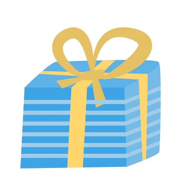 Caixa de presente com fita Natal presente feriado aniversário doação pacote vetor ilustração . — Vetor de Stock