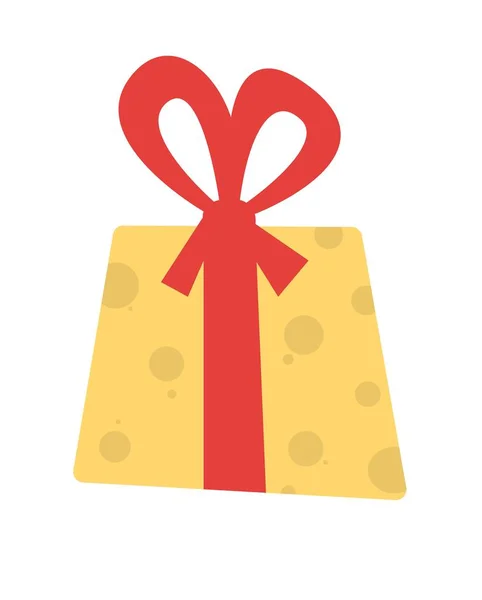 Caixa de presente com fita Natal presente feriado aniversário doação pacote vetor ilustração . — Vetor de Stock
