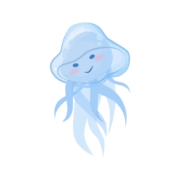 Глибоководні медузи ізольовані на білому — стоковий вектор