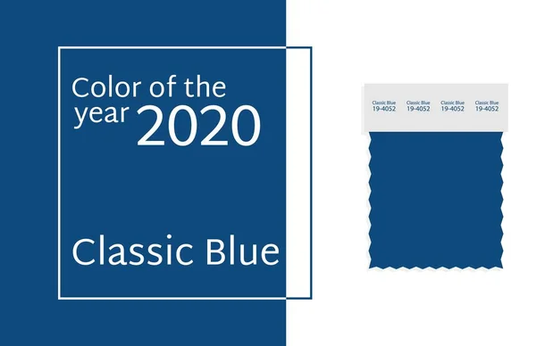 Barva roku 2020 Classic Blue Vector Ilustrace Pozadí Trendy Palette Swatch — Stockový vektor