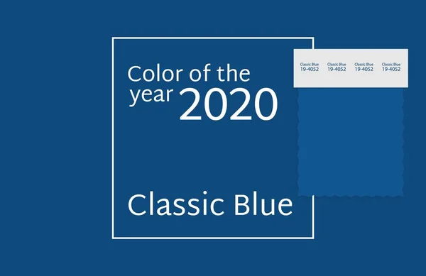 Barva roku 2020 Classic Blue Vector Ilustrace Pozadí Trendy Palette Swatch — Stockový vektor