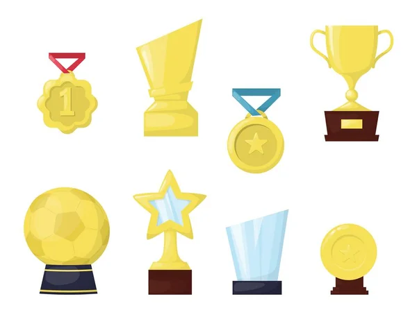 Zlatá trofej pohár první místo cena vektor ocenění. — Stockový vektor
