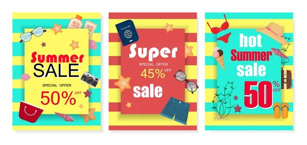 Banner de venda de verão promoção especial — Vetor de Stock