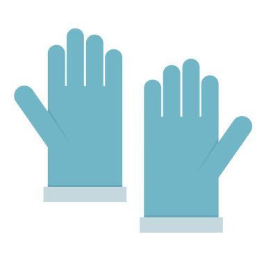 Mavi tıbbi eldivenler beyaz arka planda izole edilmiş