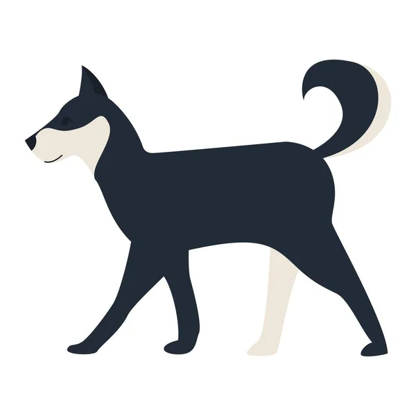 Siberische Husky Hond Schattig Grappig Tekenfilmdier Vector Puppy Huisdier Karakter — Stockvector