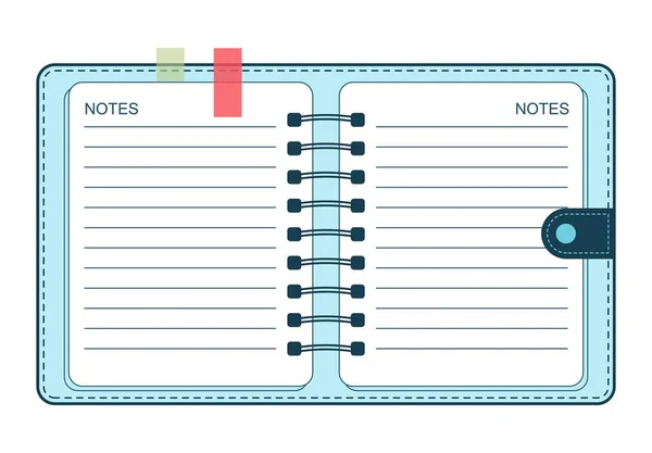 Illustration vectorielle du planificateur de carnet de notes . — Image vectorielle