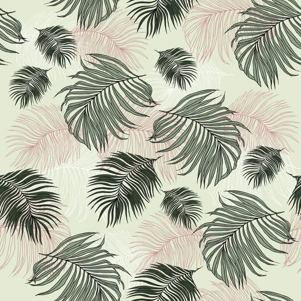 Nahtloses Muster aus tropischen Palmblättern — Stockfoto