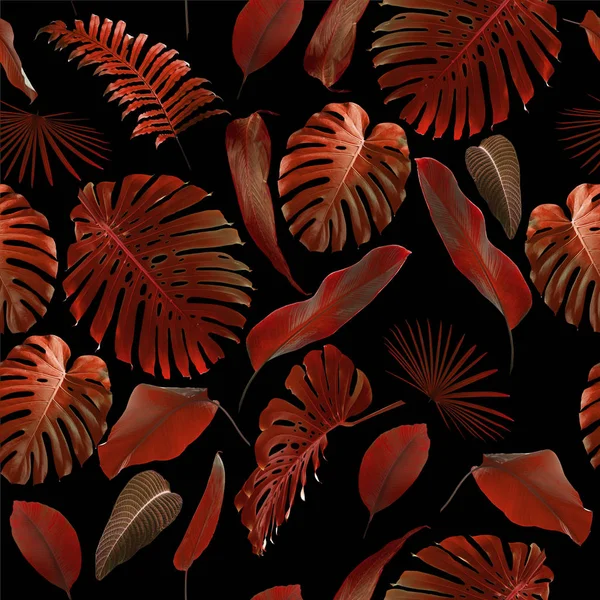 Bezszwowe tropikalnej dżungli liści wzór — Zdjęcie stockowe
