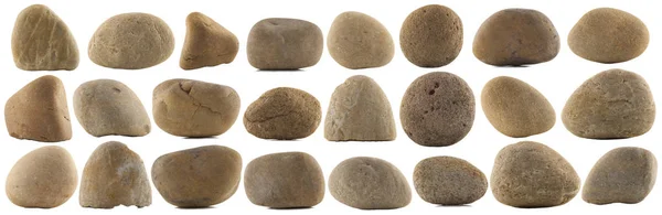 Uppsättning av olika naturliga pebble stenar — Stockfoto