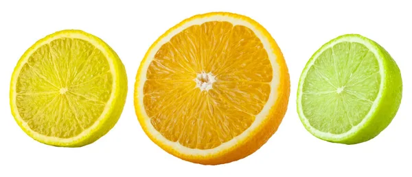 Свежие фрукты апельсин, лимон и лайм — стоковое фото
