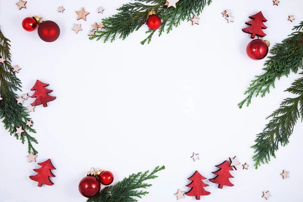 Karácsonyi Dekoráció Fehér Lehet Használni Mint Háttérben Karácsonyi Üdvözlet — Stock Fotó