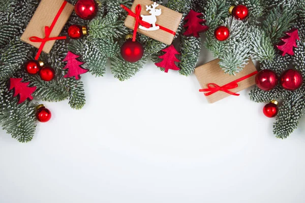 Juldekoration Vitt Kan Användas Som Bakgrund För Julhälsningar — Stockfoto