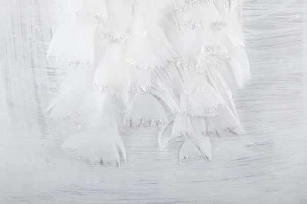 Weiße Zarte Federn Nahaufnahme Engelsflügel Können Als Hintergrund Verwendet Werden — Stockfoto