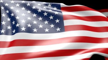 Amerikan flagg, rüzgarda, hareketli 3D animasyon arka plan olarak kullanılabilir