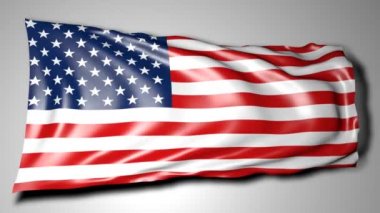 Amerikan flagg, rüzgarda, hareketli 3D animasyon arka plan olarak kullanılabilir