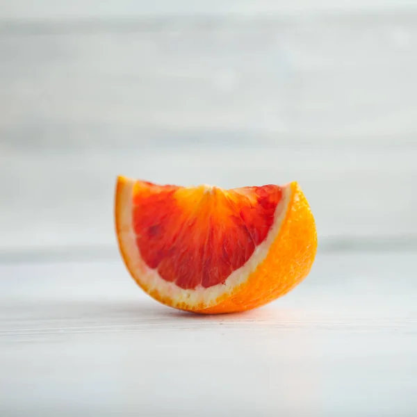 Fresh Ripe Blood Oranges Slices Rustic Food Photography White Wood — Stock Photo, Image