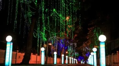  Renkli gece yol aydınlatma 