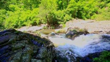 Küçük dağ nehir taşları arasında 