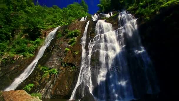 山区河流瀑布叶栅在热带地区 — 图库视频影像