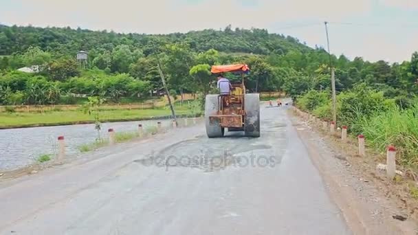 アスファルト道路ローラー — ストック動画