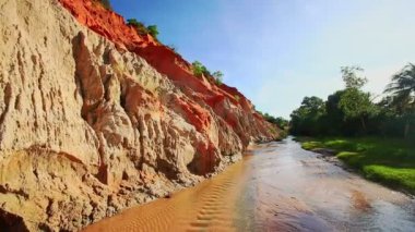 Peri akışı banka ile turuncu yamaçları benekli 