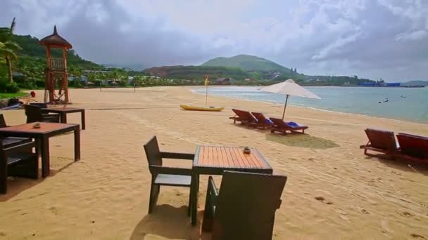 Panorama of sand beach — Stock Video