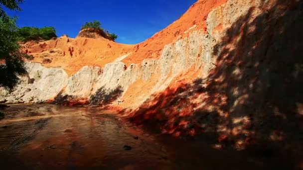 Rive de ruisseau de fées avec des pentes mouchetées — Video