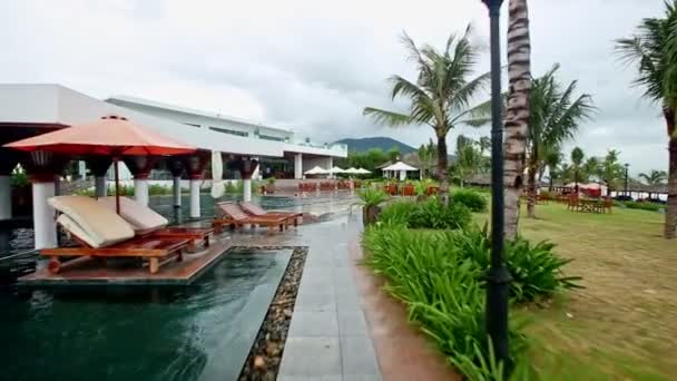 Готель плавальний басейн — стокове відео