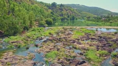 River rapids ve şelaleler ormanda başlatmak 