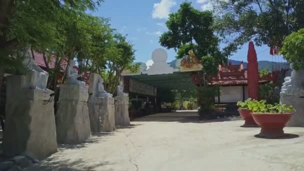 Buddhist temple complex courtyard — Stock Video