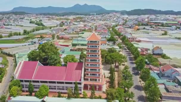 Catholic Church Stands by Main City Road — Stock Video