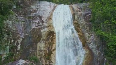 Dağ ormandaki küçük şelale