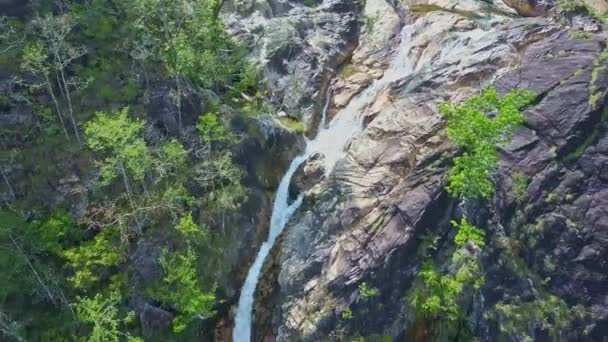 Tagu vattenfall i tropiska höglandet djungeln — Stockvideo