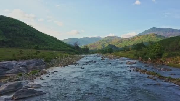 Rzeka w tropikalnej dżungli highland — Wideo stockowe