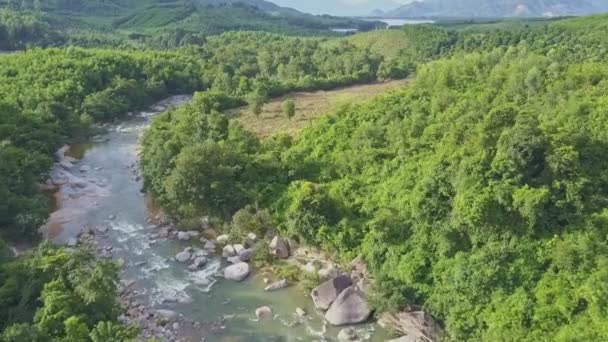 Mountain river vatten med forsar cascade — Stockvideo